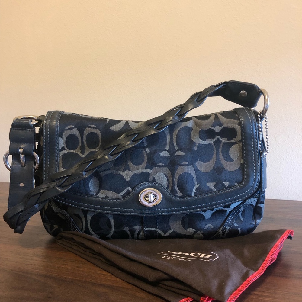 Black/Grey Monogram Coach Purse